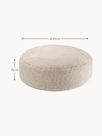 Pouf per bambini in teddy Sugar Ø 65 cm, Teddy beige chiaro, Ø 65 x Alt. 20 cm