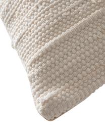 Housse de coussin 50x50 surface texturée Elvira, 90 % coton recyclé, 10 % coton, Beige, larg. 50 x long. 50 cm