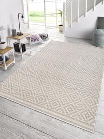 In- & Outdoor-Teppich Meadow Raute mit grafischem Muster, Grau, Beige, B 80 x L 150 cm (Größe XS)