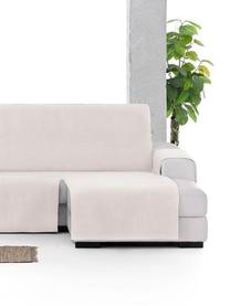 Copertura divano angolare Levante, 65% cotone, 35% poliestere, Color crema, Larg. 150 x Lung. 290 cm, chaise-longue a destra