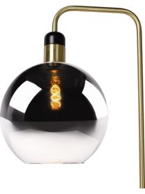 Stehlampe Julius mit Marmorfuß, Lampenschirm: Glas, Gestell: Metall, lackiert, Lampenfuß: Marmor, Grau, Messingfarben, Schwarz, 28 x 158 cm
