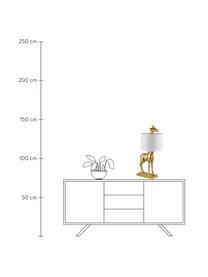 Lampa stołowa  z lnianym kloszem Epigaea, Odcienie złotego, biały, S 35 x W 70 cm