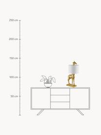 Velká designová stolní lampa s lněným stínidlem Epigaea, Zlatá, tlumeně bílá, Š 35 cm, V 70 cm