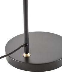 Veľká stolová lampa so skleneným tienidlom Wilson, Čierna, mosadzné odtiene, Š 22 x V 54 cm