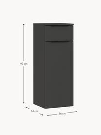 Armoire centrale de salle de bain Crandon, larg. 36 cm, Anthracite, larg. 36 x haut. 93 cm