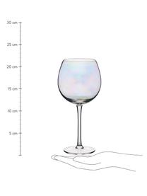 Rode wijnglazen Iridescent met parelmoer glans, 2 stuks, Glas, Transparant, Ø 9 x H 22 cm