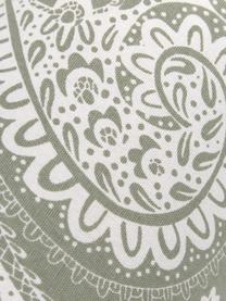 Cojín cilíndrico de algodón estampado Manon, Funda: 100% algodón ecológico co, Verde, Ø 18 cm x L 50 cm
