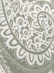 Cuscino rullo con motivo paisley Manon, Rivestimento: 100% cotone organico cert, Verde, Ø 18 x Lung. 50 cm