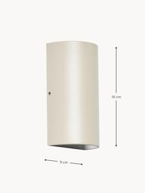 Outdoor wandlamp Rold, Lamp: metaal, gecoat, Diffuser: glas, Beige, Ø 9 x H 16 cm