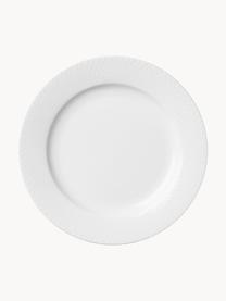 Assiettes à déjeuner en porcelaine Rhombe, 4 pièces, Porcelaine, Blanc, Ø 23 cm