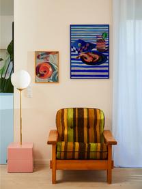 Poster Shrimp & Stripes, 210 g mat Hahnemühle papier, digitale print met 10 UV-bestendige kleuren, Koningsblauw, koraalrood, B 30 x H 40 cm