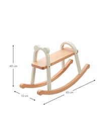 Cavallo a dondolo Lina, 100% legno di faggio, Beige, bianco, Larg. 65 x Alt. 40 cm