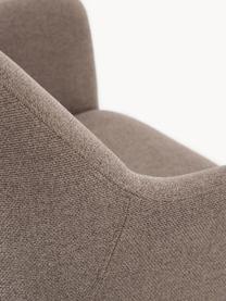 Chaise à accoudoirs pivotante Isla, Tissu taupe, noir mat, larg. 63 x prof. 58 cm