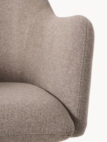 Otočná židle s područkami Isla, Taupe, černá matná, Š 63 cm, V 58 cm