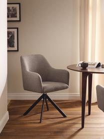 Otočná stolička s opierkami Isla, Sivobéžová, čierna matná, Š 63 x H 58 cm