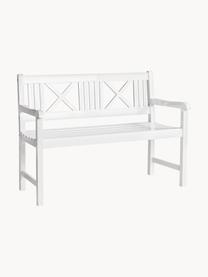 Panca grande da giardino in legno Rosenborg, Legno di teak laccato, Legno di teak laccato bianco, Larg. 120 x Alt. 89 cm