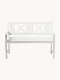 Panca grande da giardino in legno Rosenborg, Legno di mogano laccato, Legno di teak laccato bianco, Larg. 150 x Alt. 89 cm