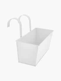 Grande jardinière de balcon Larissa, Métal, enduit, Blanc, larg. 40 x haut. 28 cm