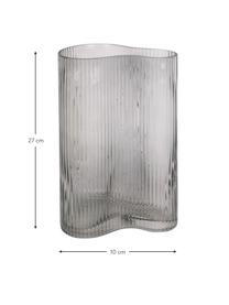 Sklenená váza Allure Wave, Sklo, tónované, Priehľadná, Š 10 x V 27 cm