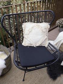 Polyrotan fauteuil Costa, Zitvlak: polyethyleen-vlechtwerk, Frame: gepoedercoat metaal, Zwart, B 90 x D 89 cm