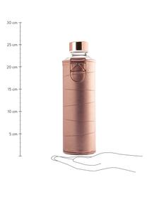 Botella Mismatch, Botella: vidrio borosilicato, Funda: cuero sintético, Rosa dorado, transparente, Ø 8 x Al 26 cm