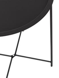 Table avec plateau amovible rouge en métal rouge Sangro, Acier, revêtement par poudre, Noir, Ø 46 x haut. 52 cm