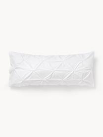 Funda de almohada de percal en look origami Brody, Blanco, An 45 x L 110 cm