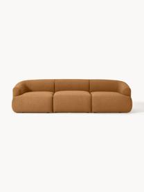 Modulares Bouclé-Sofa Sofia (3-Sitzer), Bezug: Bouclé (100 % Polyester) , Gestell: Fichtenholz, Spanplatte, , Füße: Kunststoff Dieses Produkt, Bouclé Hellbraun, B 277 x T 103 cm