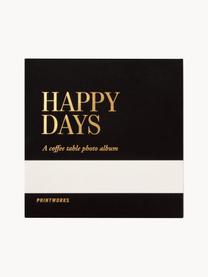 Álbum de fotos Happy Days, 55% cartón gris, 18% poliéster, 15% papel, 2% algodón

Este producto está hecho de madera de origen sostenible y con certificación FSC®., Negro, dorado, An 25 x Al 25 cm