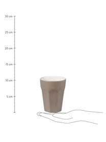 Tazza in gres senza manico ti amo 2 pz, Gres, Taupe, Ø 6 x Alt. 10 cm, 200 ml