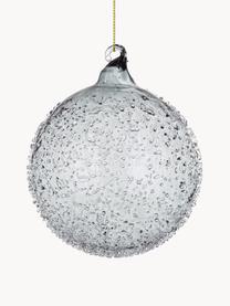 Palline albero di Natale Saturno 8 pz, Vetro, Grigio trasparente, Ø 10 x Alt. 10 cm