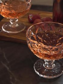 Cocktailschalen Colorado met structuurpatroon, 4 stuks, Glas, Transparant, Ø 12 x H 10 cm, 260 ml