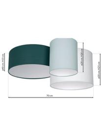 Plafondlamp Stan in groen, Lampenkap: katoenmix, Groen, pistaschegroen, wit, 70 x 27 cm