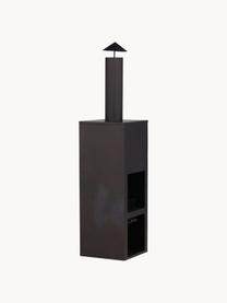 Chimenea de jardín Alo, Acero recubierto, Negro, An 45 x Al 199 cm