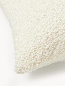 Bouclé-Kissenhülle Lysander, Bouclé (90 % Polyester, 10 % Acryl), Off White mit Hope-Aufdruck, B 30 x L 50 cm