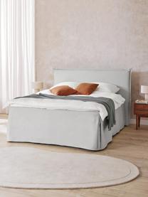 Letto boxspring premium Violet, Materasso: nucleo a 5 zone di molle , Piedini: legno massiccio di betull, Tessuto grigio chiaro, Larg. 140 x lung. 200 cm, grado di durezza H2