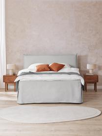 Letto boxspring premium Violet, Materasso: nucleo a 5 zone di molle , Piedini: legno massiccio di betull, Tessuto grigio chiaro, Larg. 140 x lung. 200 cm, grado di durezza H2