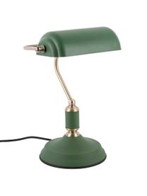 Kleine retro bureaulamp Bank van metaal, Lampenkap: gecoat metaal, Lampvoet: gecoat metaal, Groen, B 27 cm x H 34 cm