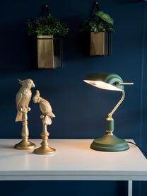 Kleine retro bureaulamp Bank van metaal, Lampenkap: gecoat metaal, Lampvoet: gecoat metaal, Groen, B 27 cm x H 34 cm