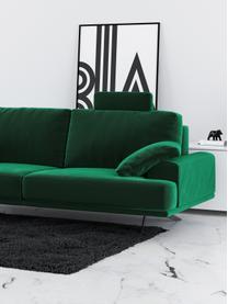 Sofá de terciopelo Prado (2 plazas), Tapizado: 100% terciopelo de poliés, Patas: metal pintado, Verde oscuro, An 220 x F 107 cm