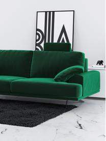 Sofa z aksamitu Prado (2-osobowa), Tapicerka: 100% aksamit poliestrowy,, Nogi: metal lakierowany, Ciemny zielony, S 220 x G 107 cm