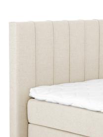 Letto Boxspring Premium Lacey, Materasso: a molle insacchettate a 7, Piedini: legno di faggio massiccio, Beige, 200 x 200