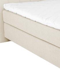 Letto Boxspring Premium Lacey, Materasso: a molle insacchettate a 7, Piedini: legno di faggio massiccio, Beige, 200 x 200