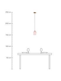 Petite suspension rose Rania, Rose, or, Ø 14 x haut. 20 cm