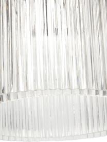 Glas-Pendelleuchte Ripple mit geriffelter Oberfläche, Lampenschirm: Glas, Baldachin: Metall, vermessingt, Transparent, Ø 41 x H 32 cm