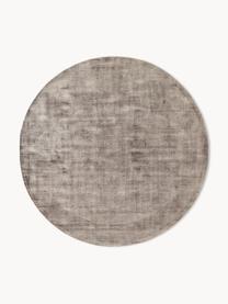 Tapis rond en viscose tissé main Jane, Taupe, Ø 250 cm (taille XL)