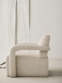 Chenille-Loungesessel Doral, Bezug: Chenille (100 % Polyester, Gestell: Schichtholz, Chenille Hellbeige, B 74 x T 82 cm