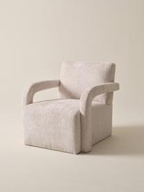 Chenille-Loungesessel Doral, Bezug: Chenille (100 % Polyester, Gestell: Schichtholz, Chenille Hellbeige, B 74 x T 82 cm