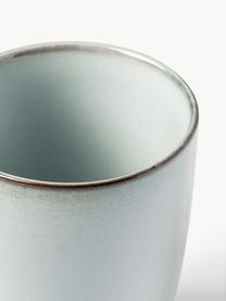 Ručně vyrobené pohárky Thalia, 2 ks, Kamenina, Světle modrá s tmavým okrajem, Ø 9 cm, V 11 cm, 300 ml