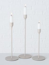 Set 2 candelabri Malte, Metallo, Beige, Set in varie misure